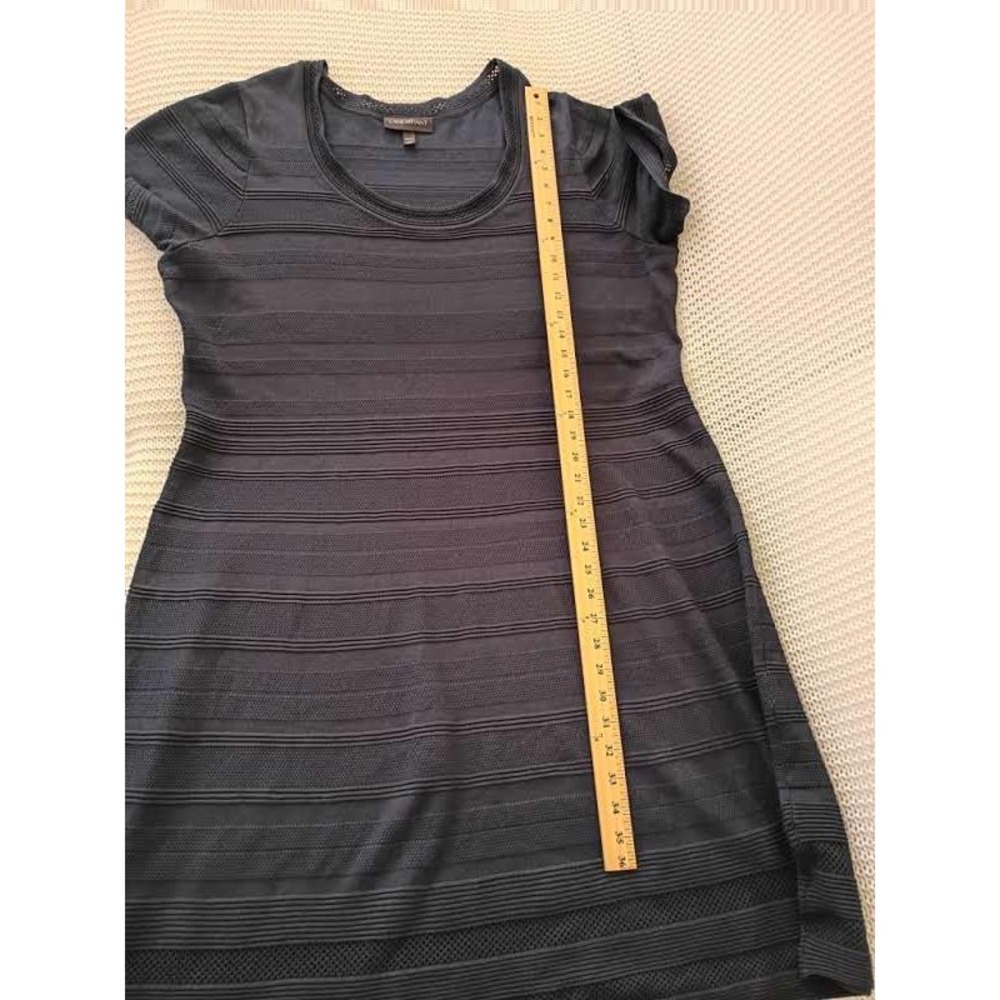 Lane Bryant‎ Plus Size 22/24 Navy Blue Textured Stripe Rayon Knit Scoop Dress - Picture 6 of 11